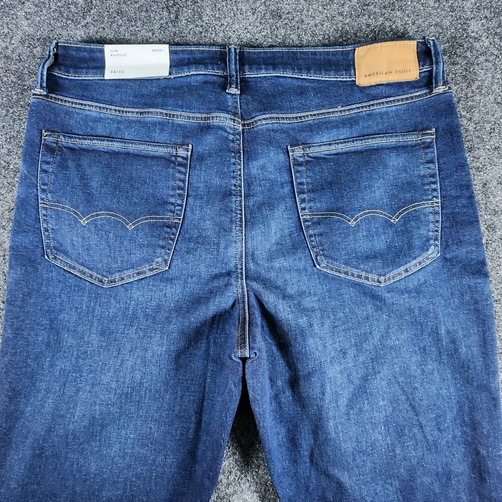 NWT American Eagle Slim Bootcut Airflex + Stretch Blue Jeans Mens Size 36x32 - Picture 4 of 13